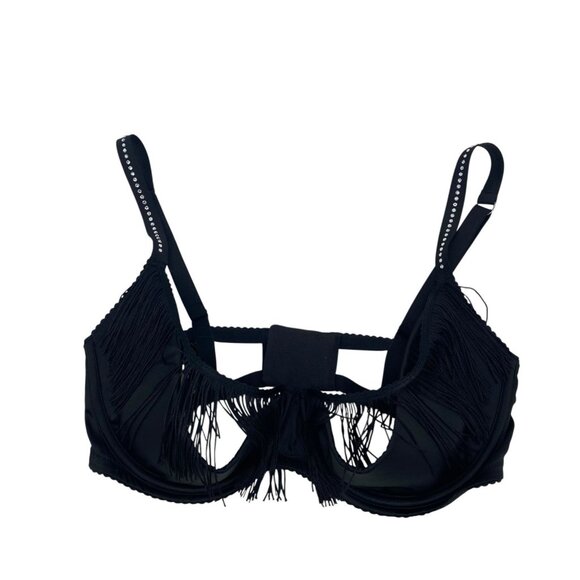 Victoria's Secret Size M-DD VERY SEXY Fringe Open Quarter Cup Shine Strap Bra - Picture 4 of 12